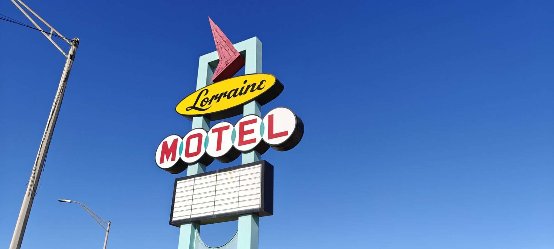 The Lorraine Motel neon sign at the National Civil Rights Museum in Memphis.