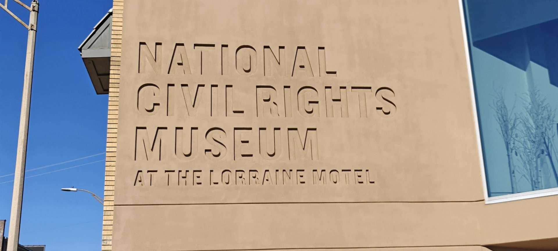 The National Civil Rights Museum at the Lorraine Motel engraved sign in Memphis.