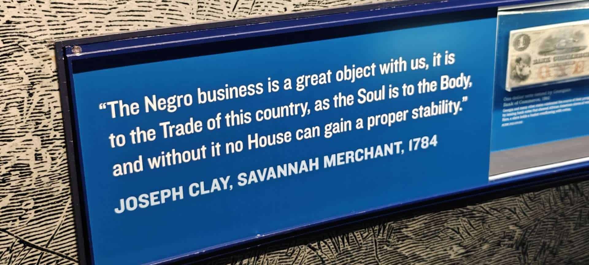 A poster on Black history, trade, and African American entrepreneurship dating to 1784, at the National Civil Rights Museum in Memphis.