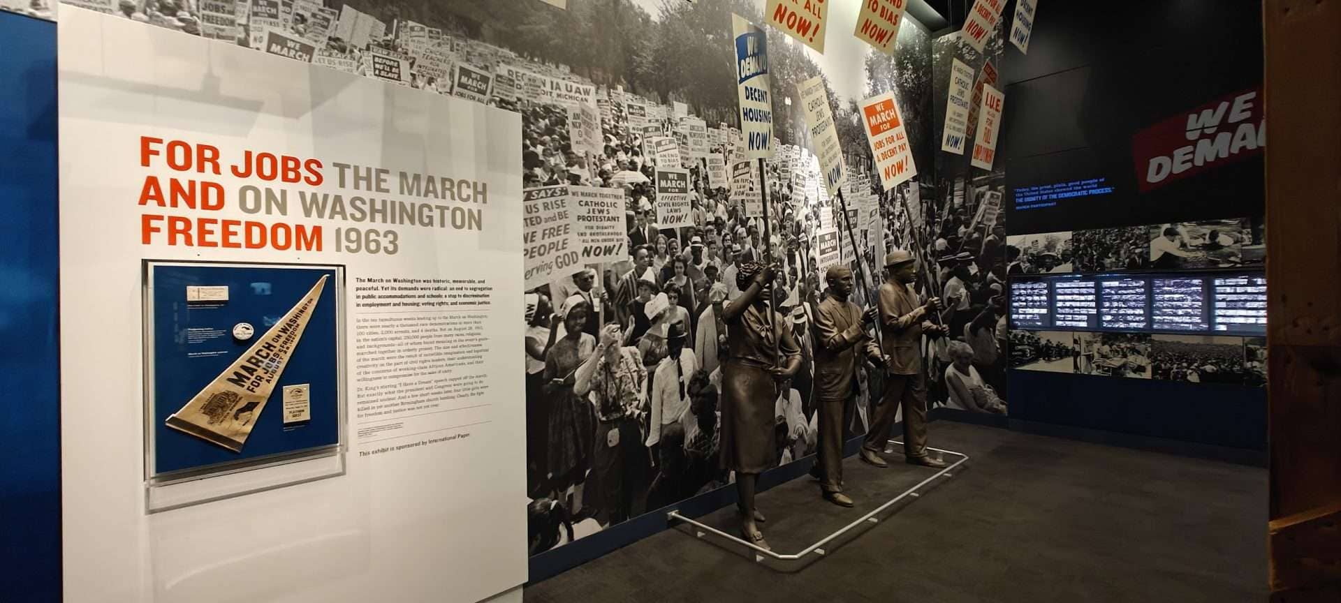 The For Jobs and Freedom: March on Washington exhibit panel at the National Civil Rights Museum in Memphis.