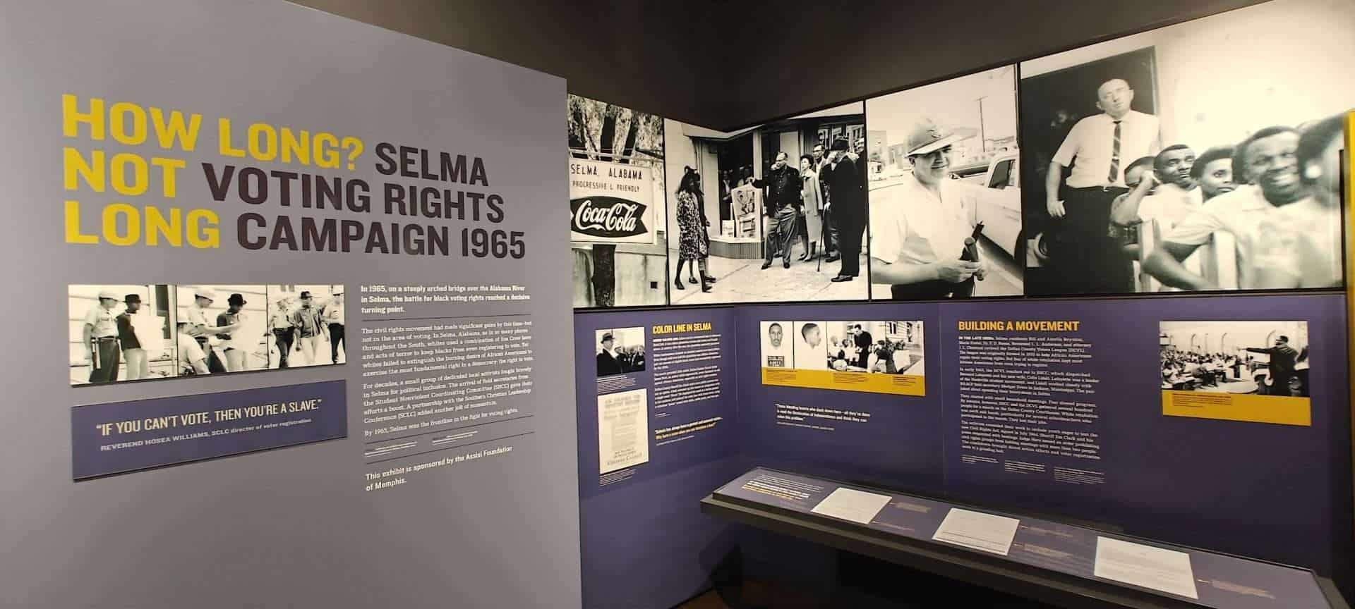An exhibit on the 1965 Selma voting rights campaign at the National Civil Rights Museum in Memphis.